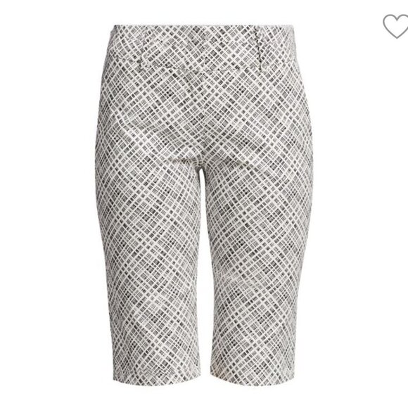 Piazza Sempione Black & White Micro Check Print Bermuda Shorts Size Medium / 6 - Picture 2 of 16